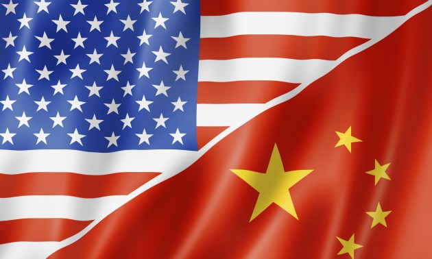 U.S. and China flags illustrating story on Chinese government grain policies