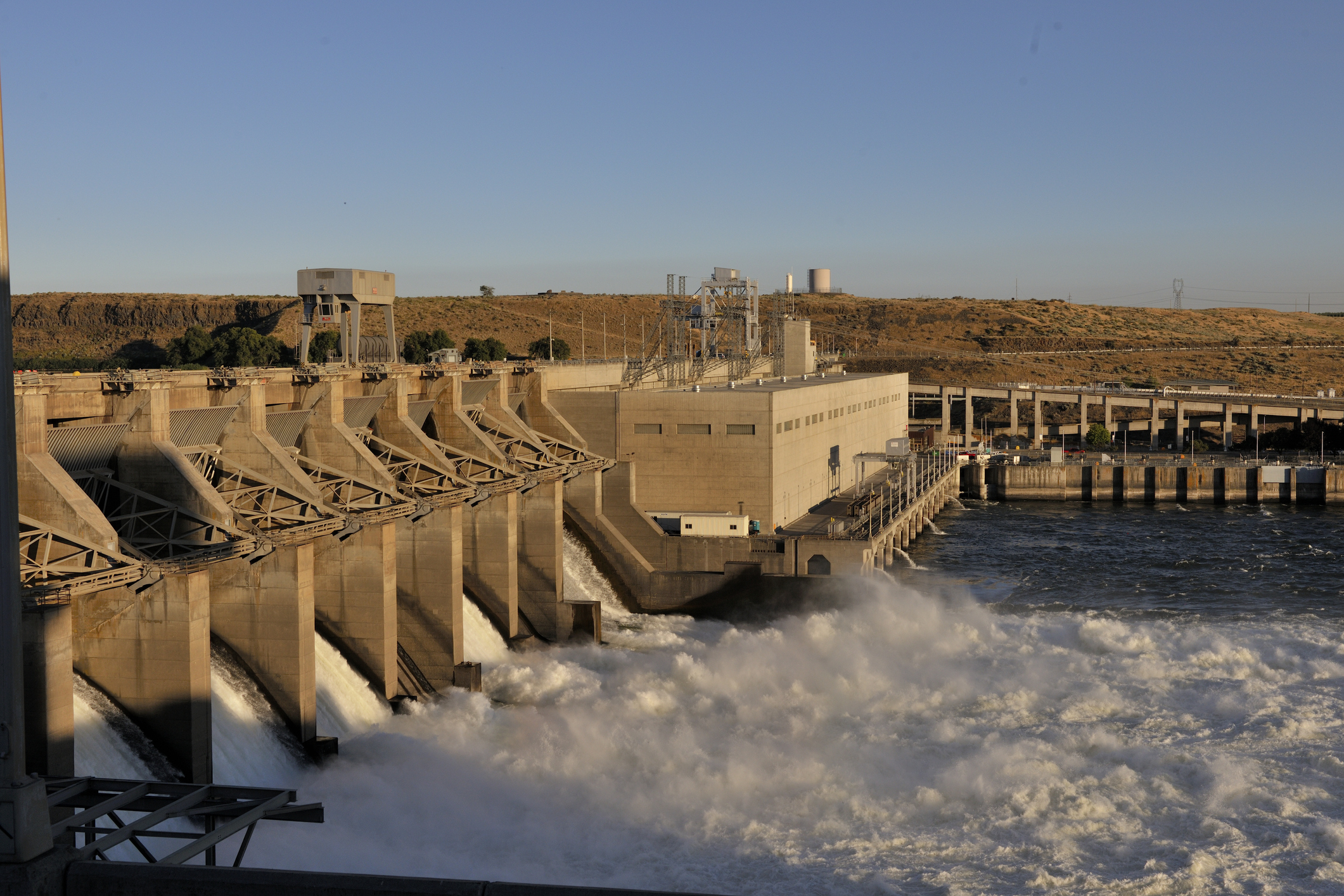 Ice Harbor Dam and navigation lock near Burbank, Wash., on the Lower Snake River