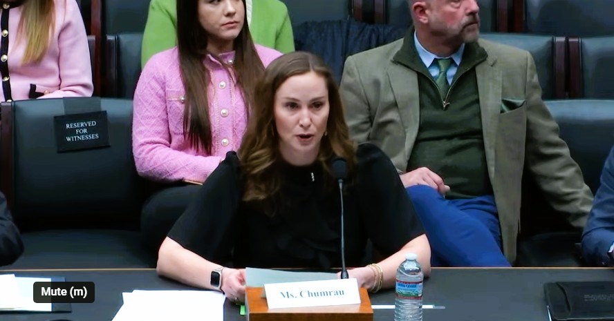 Casey Chumrau, CEO, Washington Grain Commission, giving testimony on Columbia Snake River System Jan. 30, 2024, to a U.S. House subcommittee hearing.