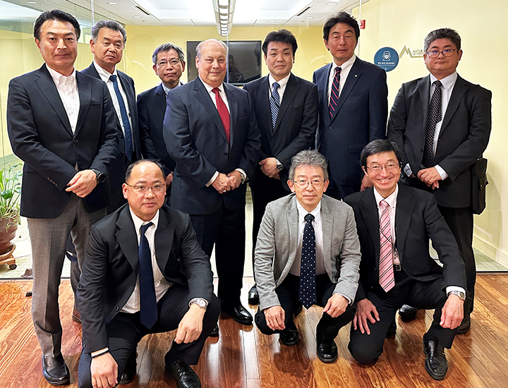 Members of the Japan Flour Millers Association pose for a photo with USW President Vince Peterson and USW Japan Country DIrector Rick Nakano following a meeting at USW headquarters.
