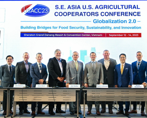 Photo of executives from USW, USGC and USSEC, co-hosting the 2023 S.E.Asia U.S. Agricultural Cooperator Conference in Da Nang, Vietnam