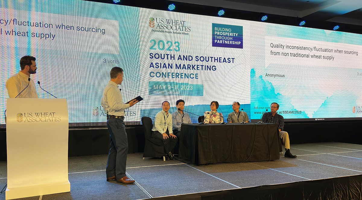Photo of a panel discussion at the USW South and Southeast Asia Marketing Conference.