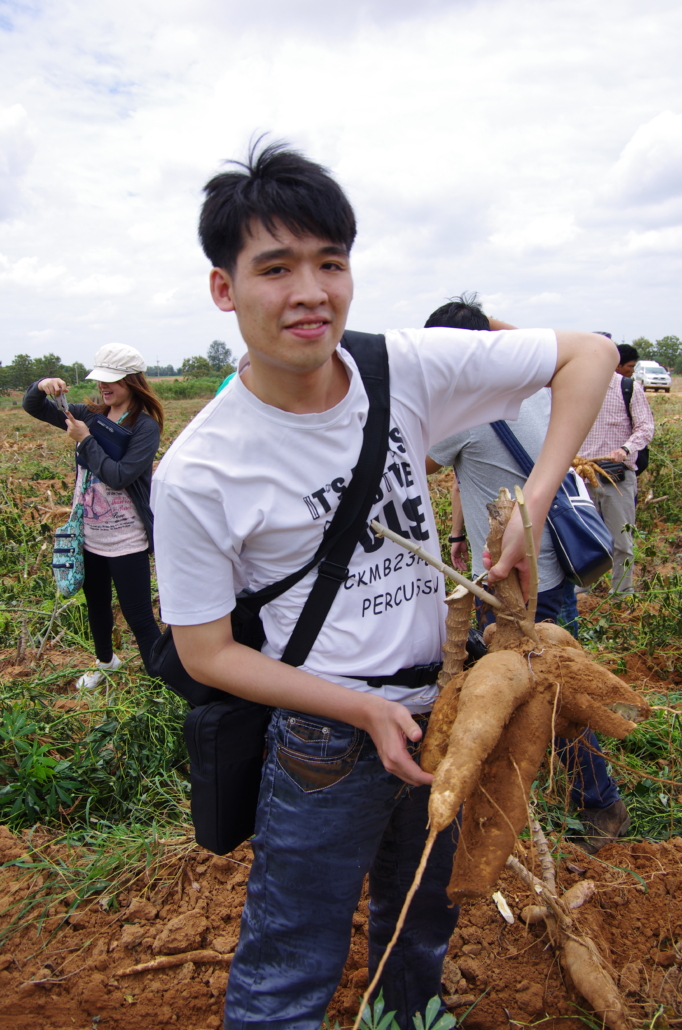 Wei-lin Chou in a tapioca field when working in STARPRO